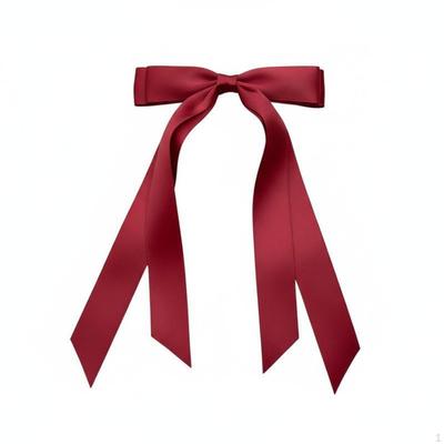 Satynowa Kokardka Metalowy Klips Elegancki Design Długa Wstążka Miękka i Wygodna dla Kobiet, Nastolatek,