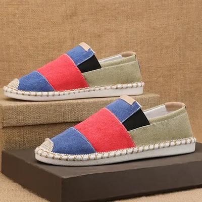 Sapatos de lona masculinos de primavera, sapatos casuais masculinos respiráveis, calçados de cânhamo sem cadarço, alpargatas de grafite, calçados masculinos para áreas externas, sapatos baixos