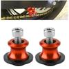 2pcs 10mm Motorcycle CNC Rear Stand Swing Arm Spool Sliders Stand Swingarm Bobbins (Orange)