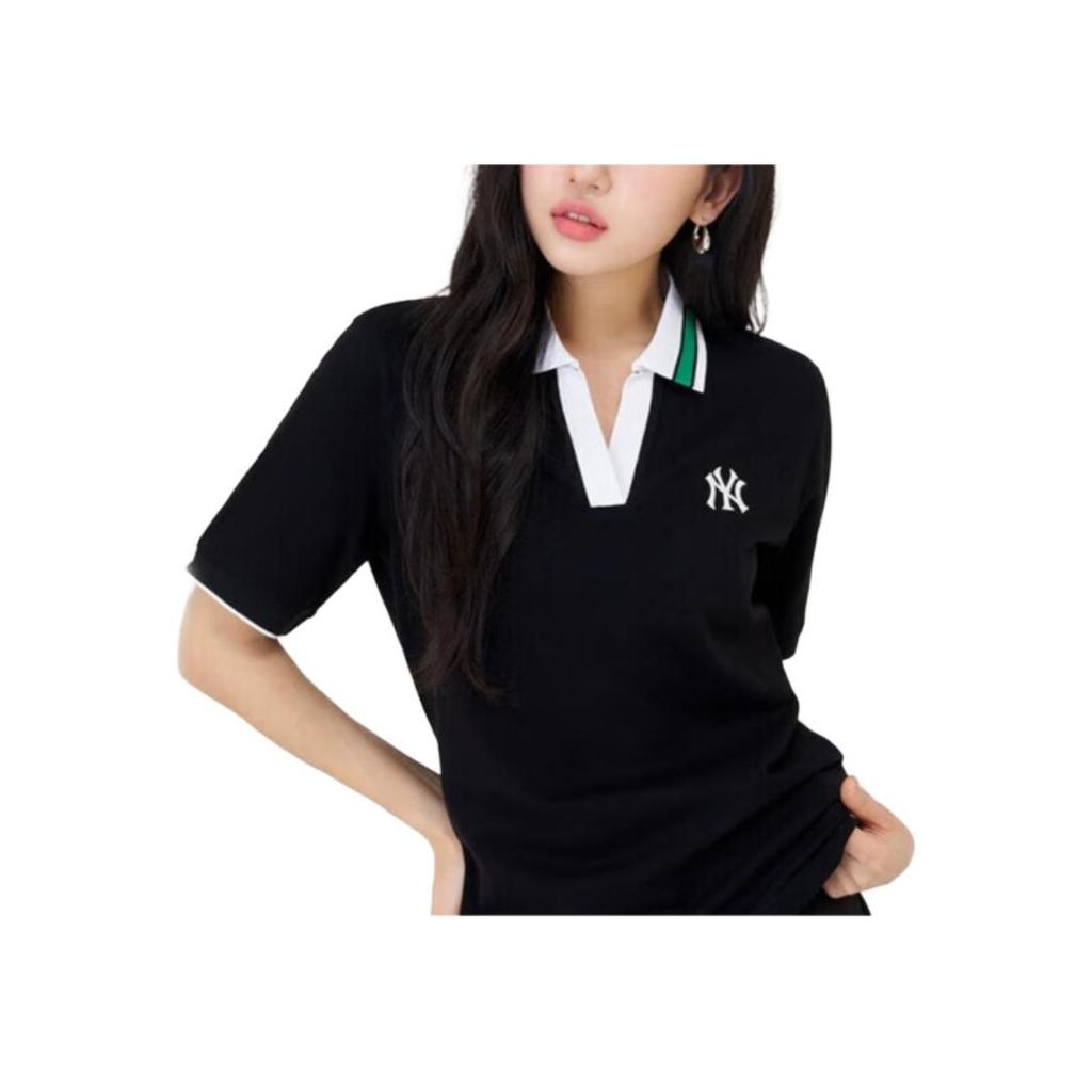 New MLB Outdoor Cargo Polo Shirt Men's Black 3APQM0343-50BKS