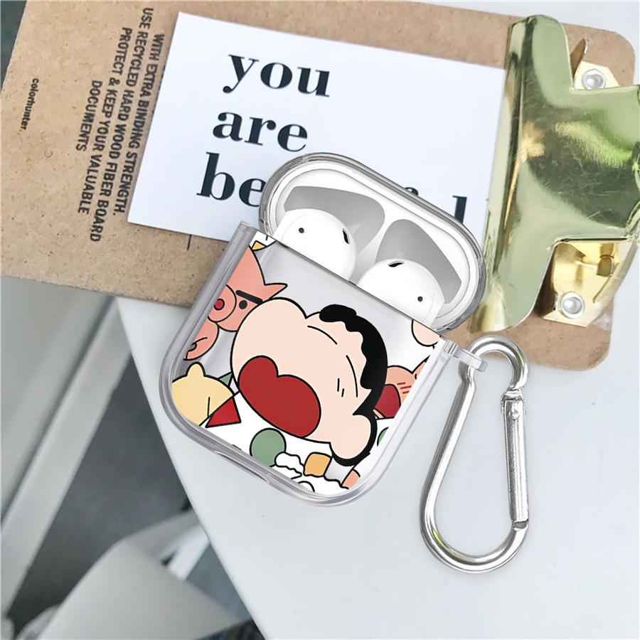 Case For Airpods Pro3 Pro2 Pro 1 3 4 2 Clear Earphone Cases Cover Crayon ShinChan Cartoon