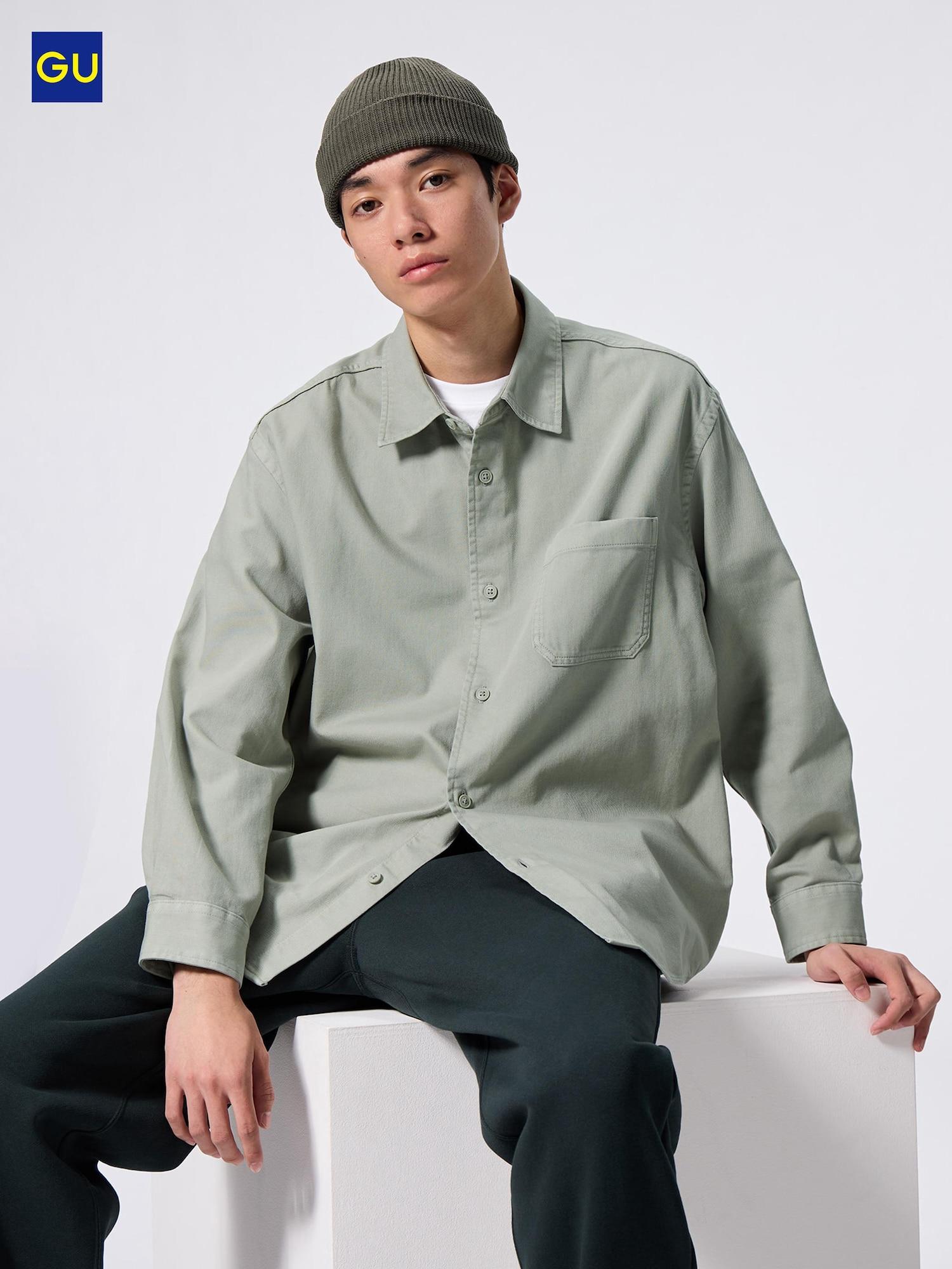 

Uniqlo Рубашка Gu Wash Twill 52 GREEN/MEN S