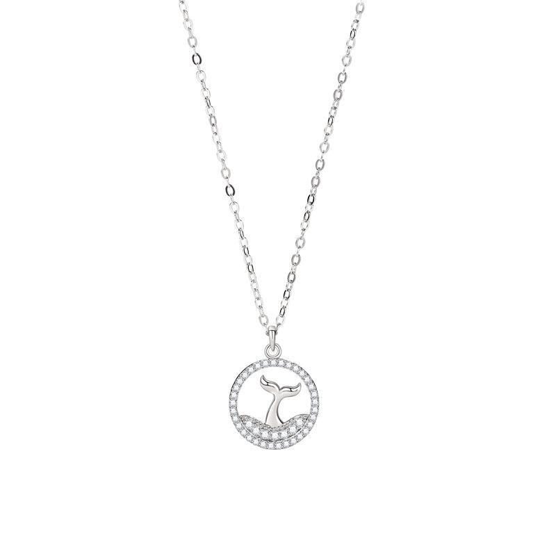 The Rest of Your Life Has Your Mermaid Tail Necklace Female Niche Design Sense Diamond Ring Fish Tail Pendant Jewelry