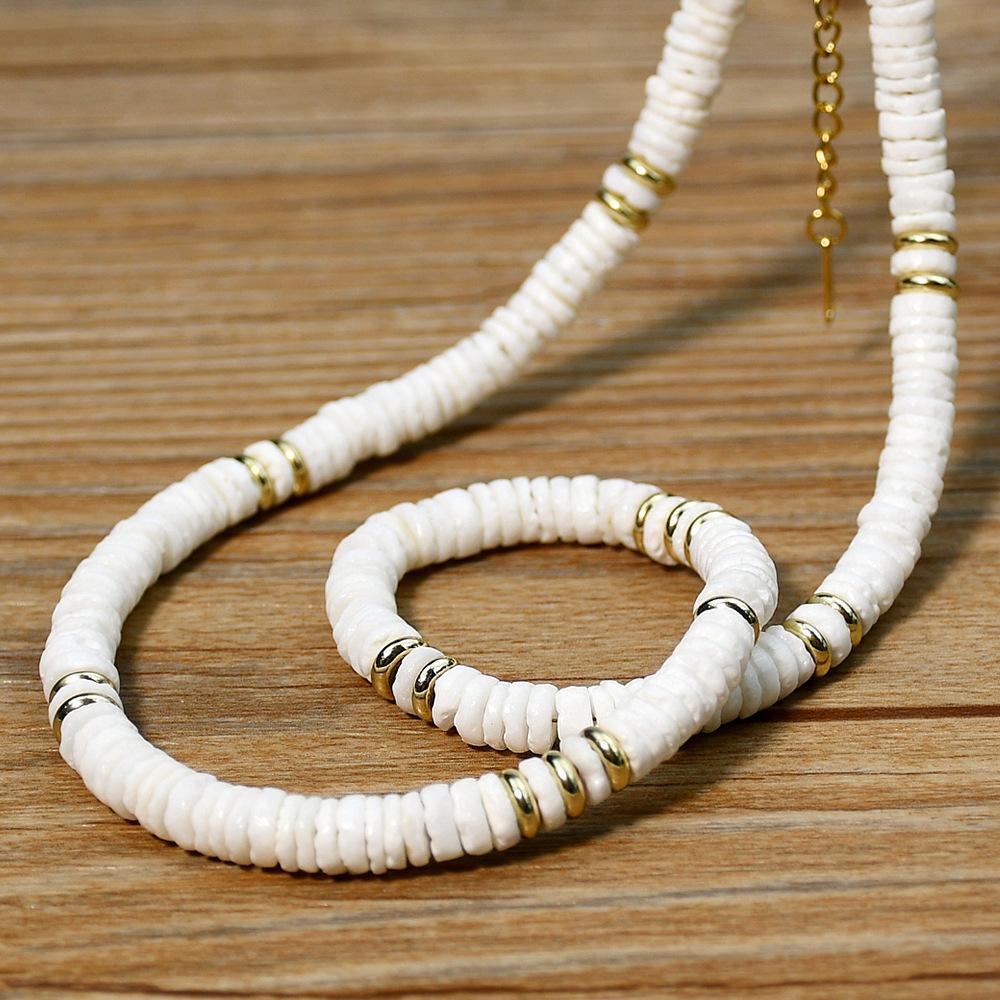 Colar de Conchas e Miçangas Beach Vibes – Joias Boêmias Naturais para Moda Feminina