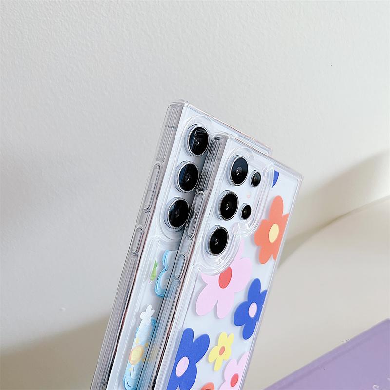 Husa de telefon transparenta cu flori pentru Samsung Galaxy S24 S23 S22 Plus Note 20 Ultra S21 S20 FE Husa din silicon moale TPU