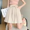 Women's High Waist Ice Silk Wide-Leg Shorts - Summer Casual, Slimming, Loose Fit, Mid-Length