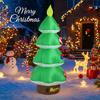 6.89FT Inflatable Toy Christmas Tree Santa Claus Ladder LED Lit Xmas Yard Lawn Party Decoration Xmas Home Supplies Ornament Gift