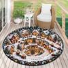 Cute Christmas Day Gift Bell Santa Claus Snowman Christmas Tree round rug Home Soft Decorative Anti slip Chair Mat Carpet Outdoor Floor Mat Carpet 33