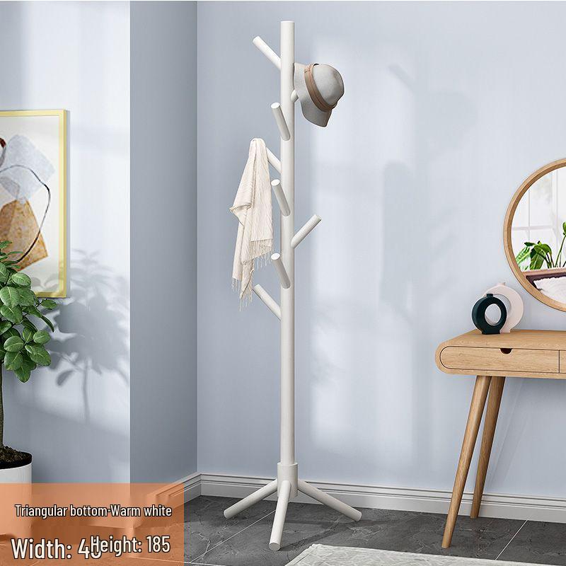 Samostatný dřevěný stojan na kabáty - Minimalistické úložné řešení do ložnice pro oblečení a tašky