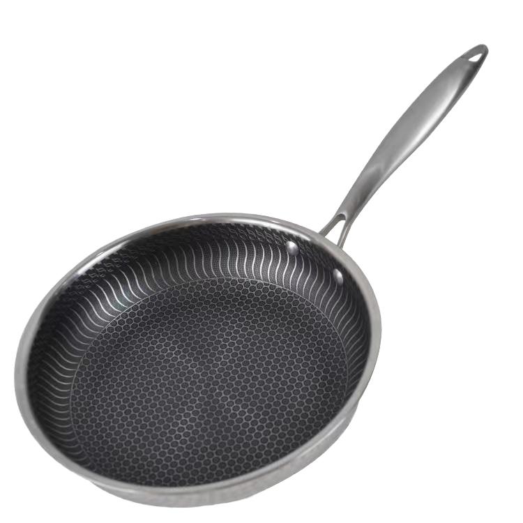 

Wholesale Hotel Restaurant Frying Pan High Quality Stainless Steel Nonstick Glass Lid Classic Design 26cm-35cm чёрный