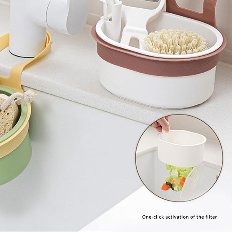 Solid Plastic Over Sink Dish Drying Rack Water Draining water Basket For Dishwashing Tools Organization And Vertical Storage