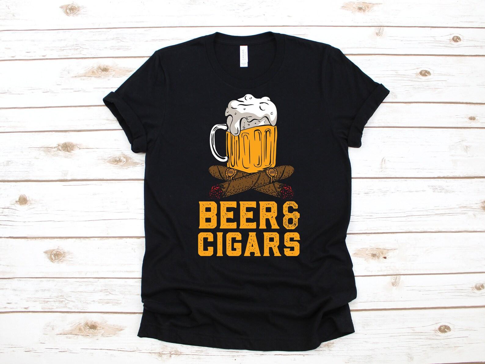 Beer and Cigars T-Shirt, Funny Craft Brewery T-shirt, Gifts for Cigar Smokers,T-shirt, Tank Top, T-shirt L