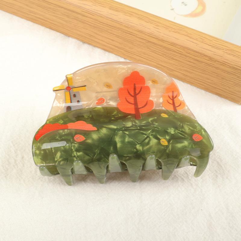 1pc Personalized Design Acrylic Flower Clip, Thickened Half Tied Hair Clip, Women's High-end Shape Hair Clip, Hair Accessory