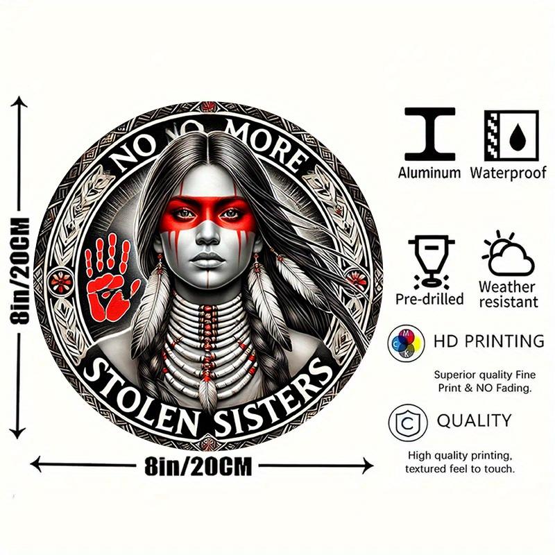 

«Больше никаких украденных сестер» - железная металлическая табличка, настенный декор, внутреннее железное настенное искусство для дома, бара, кафе, клуба, общежития - идеальный подарок 20x20cm белый