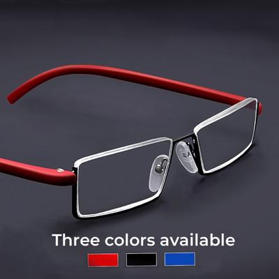 Metal Anti-Blue Light Reading Glasses Elderly Half Frame Presbyopia Glasses  Non-Deformed High-Definition Far Sight Glasses