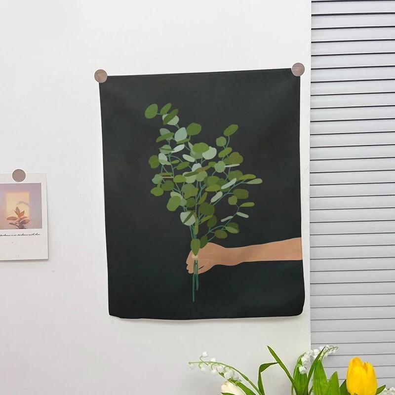 

Гобелен для офиса, гостиной, простая жизненная иллюстрация, стиль подвесной ткани, украшение для стен дома, гобелен 100x75cm