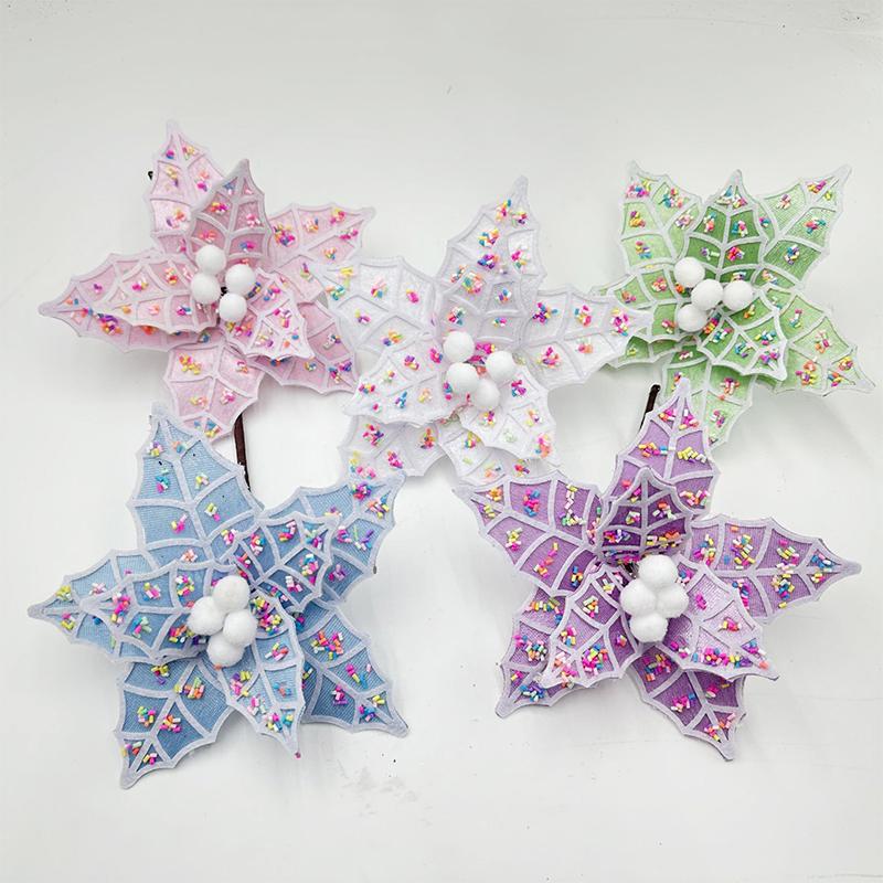 1PC Decorations Atmosphere Fabrics Flower Arrangements Christmas Flowers Christmas Velvet Fur Ball Simulations Ornaments Festival