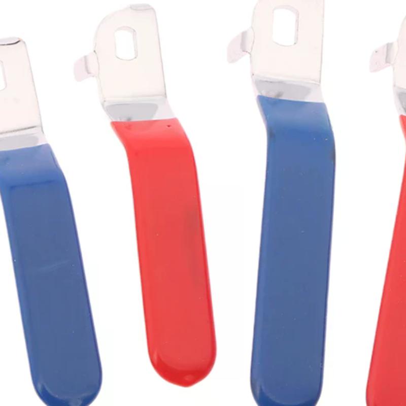 1pz Maniglia Leva Maniglia Valvola Ferro Cromato Sostituzione Quarto di Giro Con Impugnatura in Plastica Blu Per Valvola a Sfera DN20
