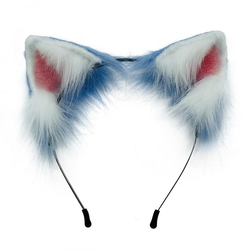 Handmade Plush Cat Ears Headband With Tail Accessory Set Cosplay Costume Unisex