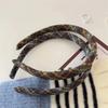 French Retro Sponge Headband Women College Style Plaid Hair Band Elegant Temperament Hoop Hairband Girls Hair Accessories