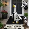 Playfulness Lawn Geese Figure Wearing Stylish Outfit Available In Leopards And Cows Pattern For Outdoor Display