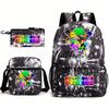Rhythmusbox Schüler Schultasche Wärmeübertragung Rucksack Umhängetasche Federmäppchen Dreiteiliger Rucksack