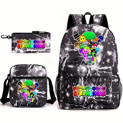 Rhythmusbox Schüler Schultasche Wärmeübertragung Rucksack Umhängetasche Federmäppchen Dreiteiliger Rucksack