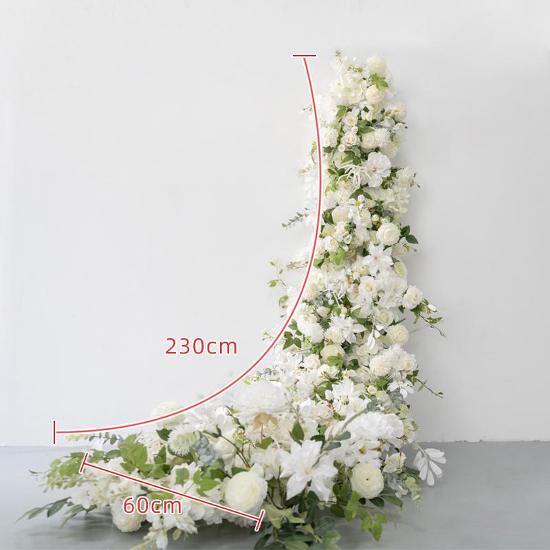 White Horn Artificial Floral Art Wedding Arch for Photography & DIY Decorations