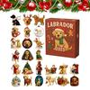 Christmas Advent Calendar 2D Acrylic Labrador New Year Decoration 24 Days Cartoon Dog Ornament Countdown for Xmas Tree Pendant
