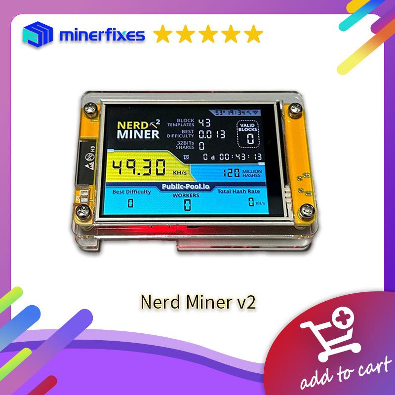 

Nerd Miner V2: Лотерейний автомат з дисплеєм 2,8 , Низьке енергоспоживання, Необмежений режим соло, Оновлення 55K