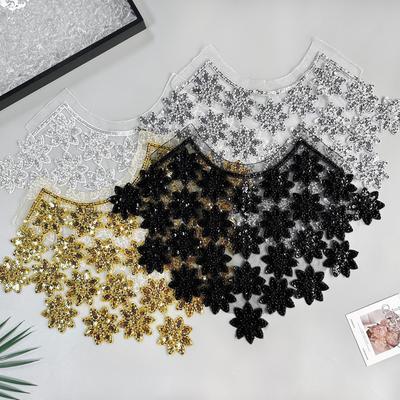 Exquisite Schwerindustrie Stern Pailletten Dekorative Stoffaufkleber Kleidung Kleid Performance-Kleidung Hochzeitsaccessoires Vorderkragen Stoffaufkleber