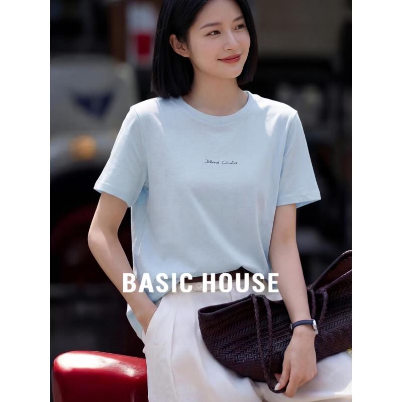 Basic House Women s Letter Print Short Sleeve T-shirt L чёрный