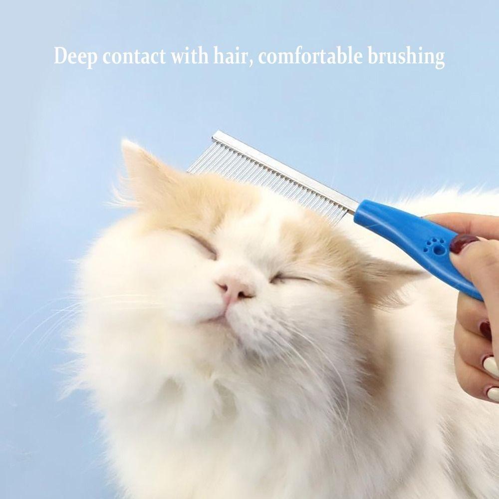 Stainless Steel Pet Massage Comb Easy Cleaning Pet Grooming Brush Pet Hair Comb  Dog Cleaning