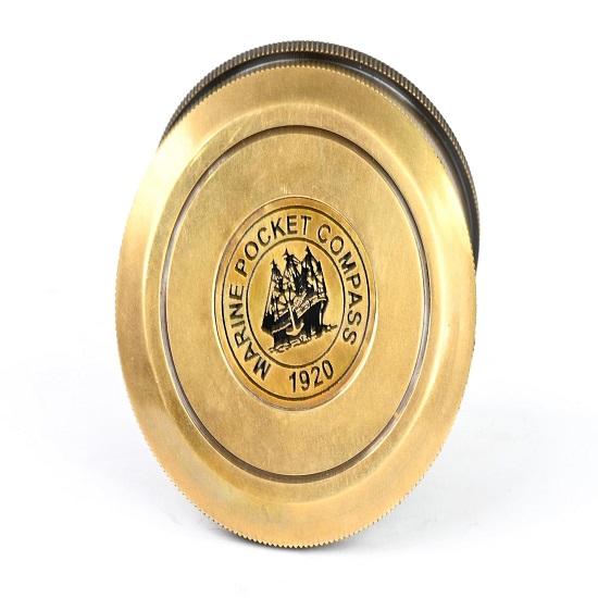 Brass Nautical Vintage Replica Nautical Brass Pocket Transit Compass - Robert Frost Poem