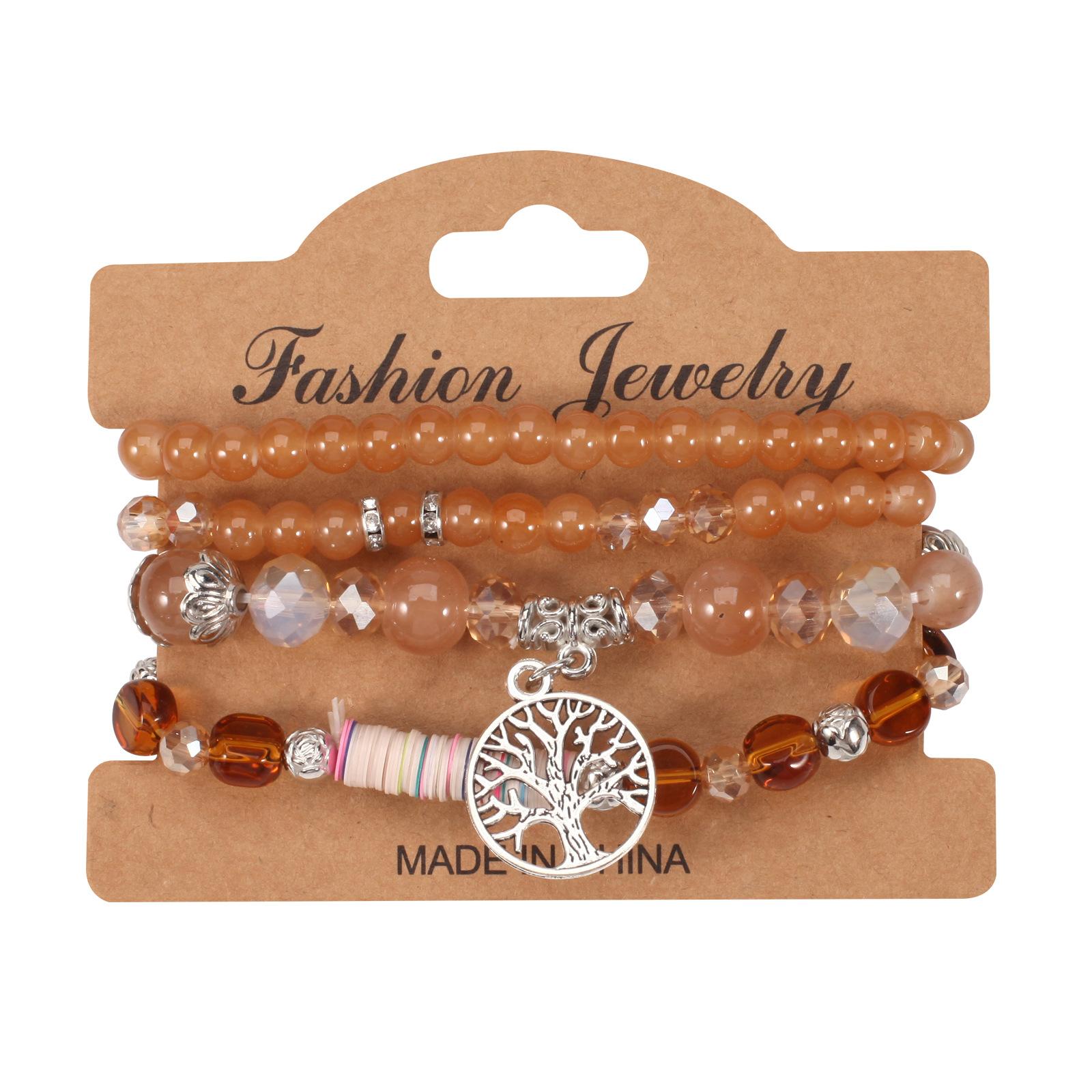 JYL TS Bracelet Bohemian Leaf  Beads Enhances Elegance chocolate color независимость