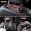 Universal 2-in-1 Soft Leather Car Seat Headrest Hooks Double Hook for Purse Bag Backpack - Car Seat Back Hanger
