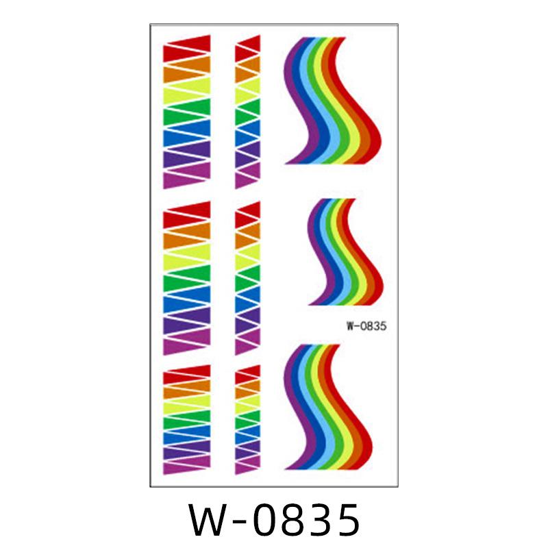 Cartoon Tattoo Sticker Waterdicht Regenboogkleur Persoonlijkheid Schattige Tattoo Sticker Kinderen Tijdelijke Tattoo
