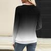 Women's Casual Fashion V-Neck Raglan Pleated Color Long Sleeve Top