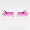 Rectangular Sun Glasses  90s Classic Fashion Summer Street Shot Decoration Luxury Metal square Frameless Sunglasses