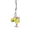 Miniature Drink Cup Keychain with Fruit Pendant Beaded Keyring Bag Accessories Gift for Women and Girls