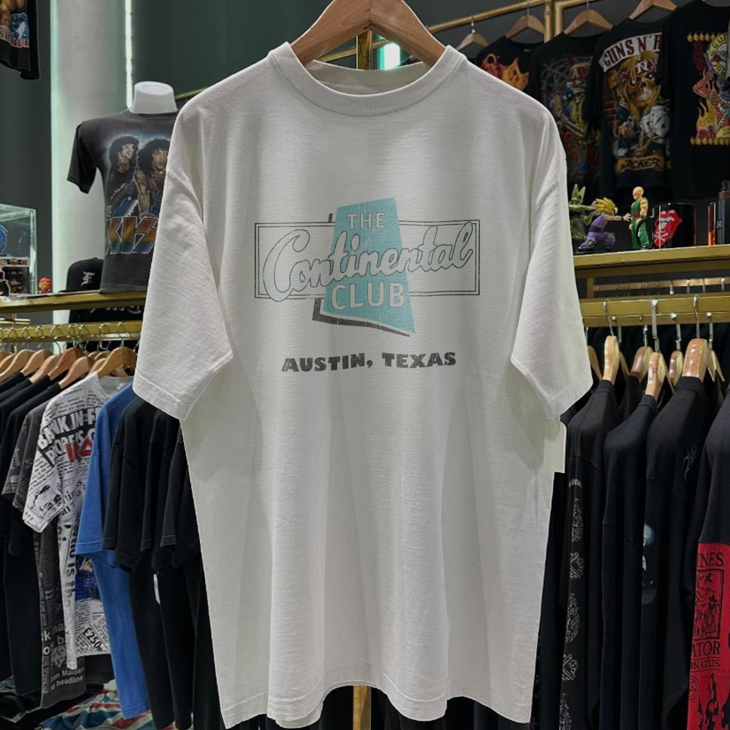 The Continental Club Austin Texas - Aged T-Shirt White S XL