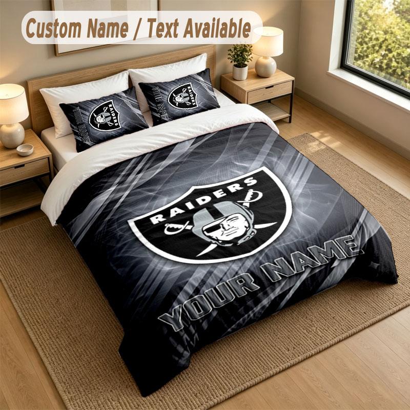 Bedding Set 1 Duvet Cover 2 Pillowcases Las Vegas Raiders Print Soft Bed Linen Bedroom Decor