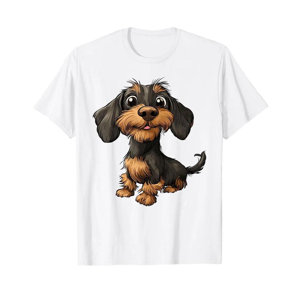 Rauhaardackel Dachshund Teckel Dog Hunting Funny T Shirt Vintage Graphic Slightly Stretched Unisex Designer Clothes