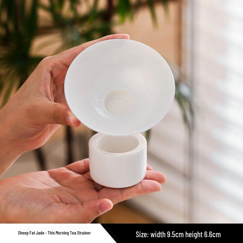 Premium White Porcelain Tea Infuser Set with Ceramic Strainer for Tea Brewing