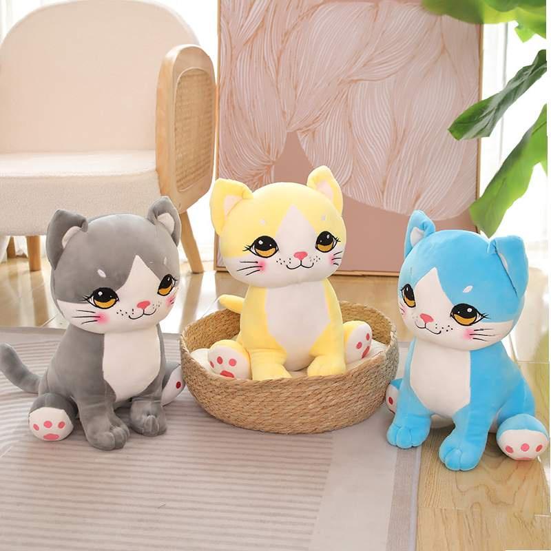 Adorable Cartoon Cat Plush Toy Sweet Cat Stuffed Animal Pillow For Kids And Girls