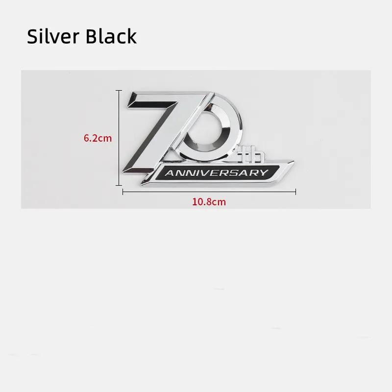 3D ABS 70th Anniversary Logo Prado Emblem Sticker Accessories Car Letters Fende Trim Rear Trunk Badge For Toyota Land Cruiser