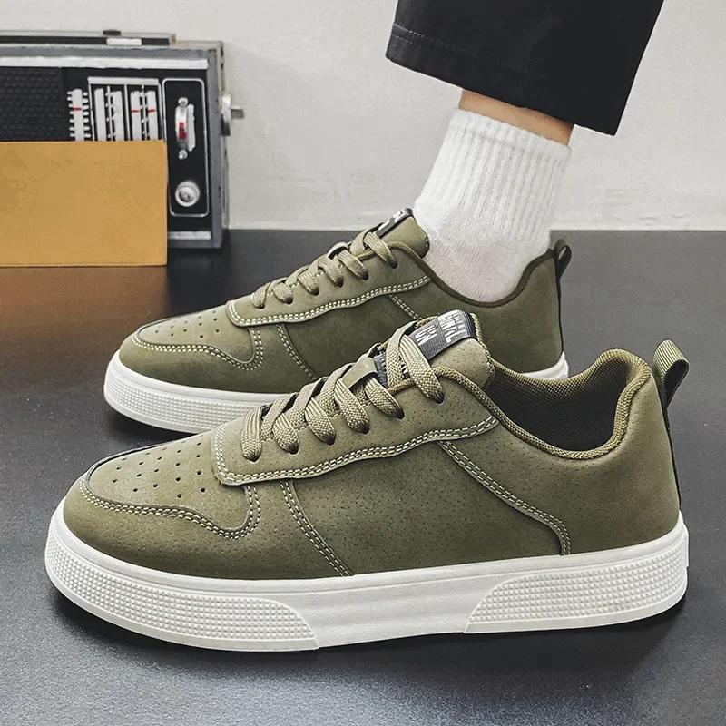 Scarpe Uomo Grandi 2025 Primavera Nuova Moda Scarpe Casual Leggere con Suola Spessa Scarpe Piatte Antiscivolo Retrò