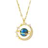 Elegant Blue Planet Clavicle Necklace: High-End Fashion Jewelry for Women