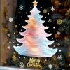 Christmas Colorful Tree Window Cling Removable Waterproof PVC Winter Merry Christmas Static Glass Sticker Holiday Party Decoration Decal