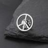 Stainless Steel Peace Symbol Round Brooch for Women Men Suit Backpack Badge Pins Jewelry Accessories Amulet Gifts for Friends